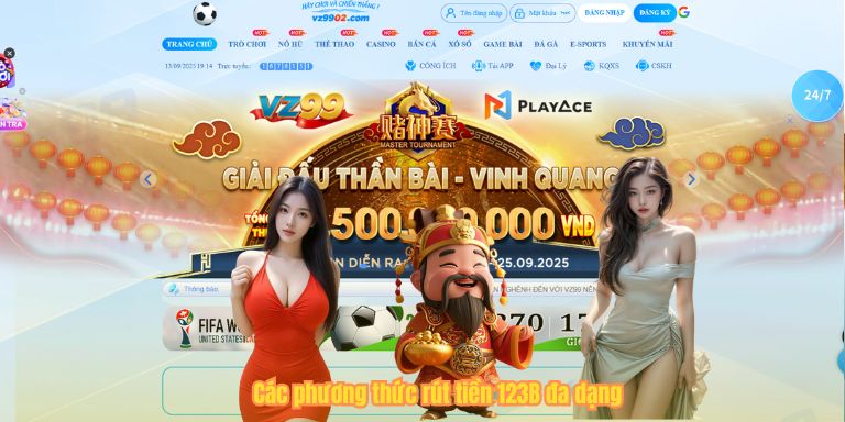 Các phương thức rút tiền 123B đa dạng